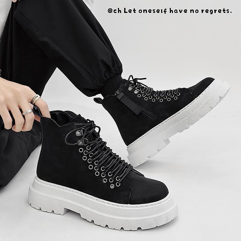 Tanzanite - Veterschoenen met plateauzool