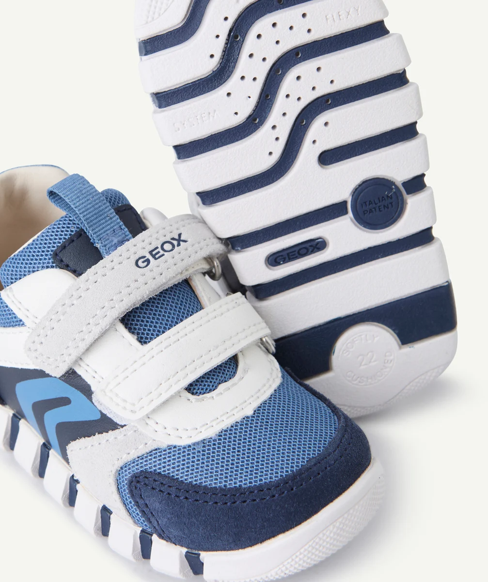 GEOXbaskets à scratch bébé garçon iupidoo bleu et blanc