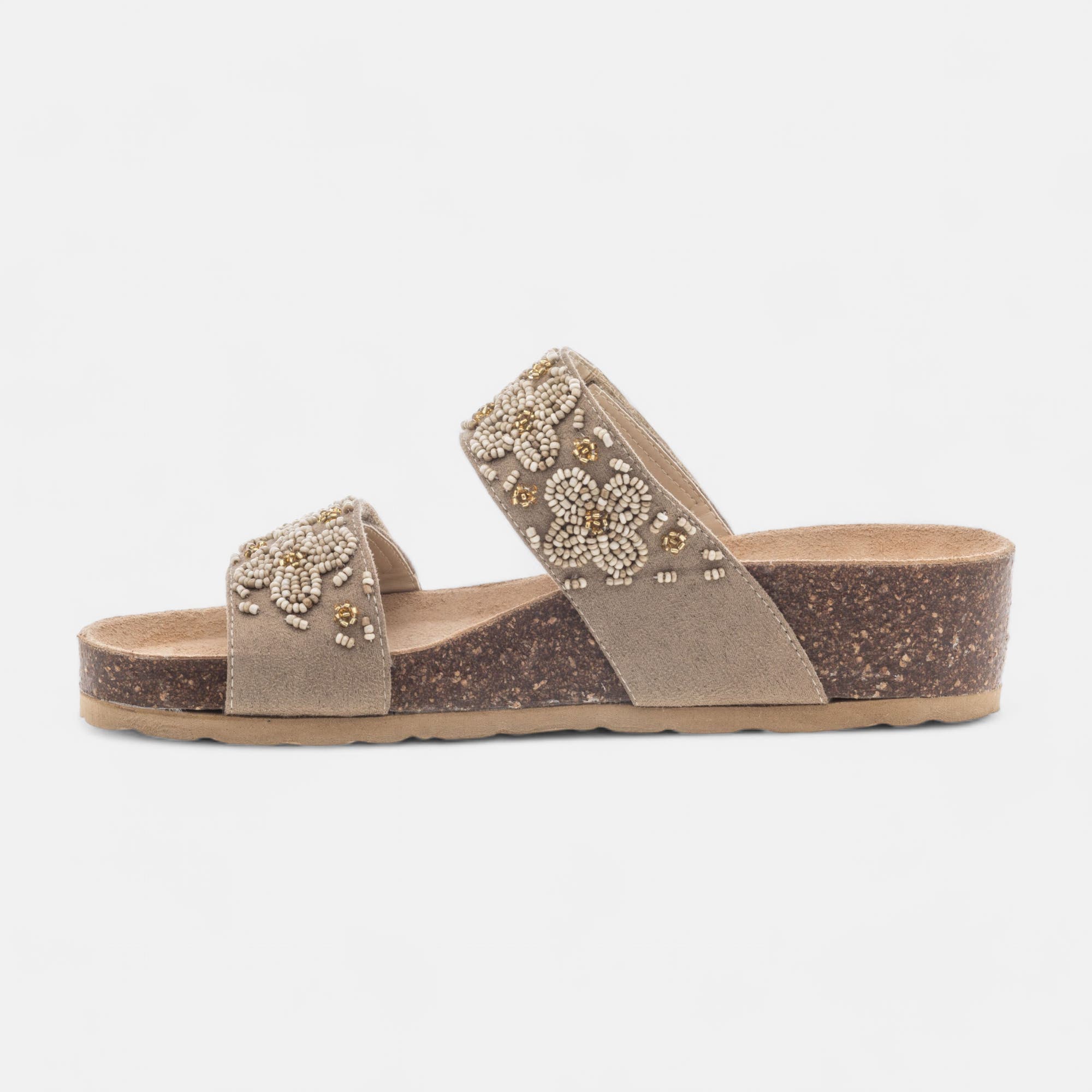 Mules semelle liège Femme beige