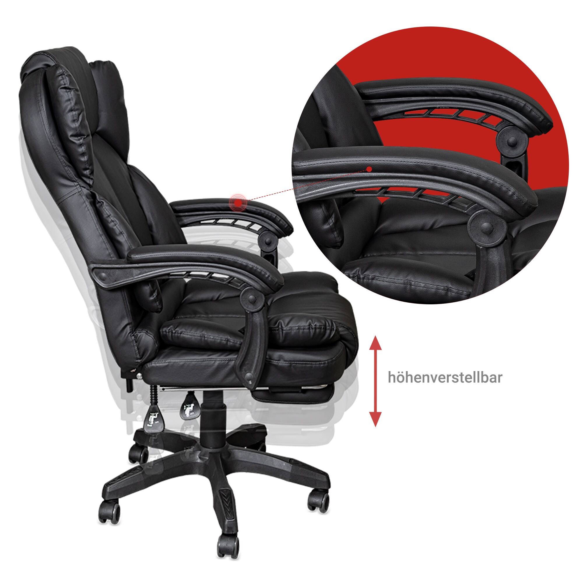 Chefsessel Bürostuhl Gamingstuhl Schreibtischstuhl Racing Chair mit Fußstütze