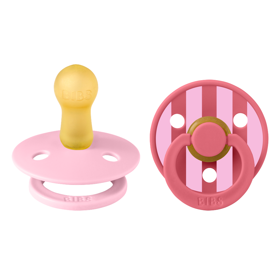 BIBS - Pacifier Studio Colour 2 PACK - Baby Pink/Coral - Size 2