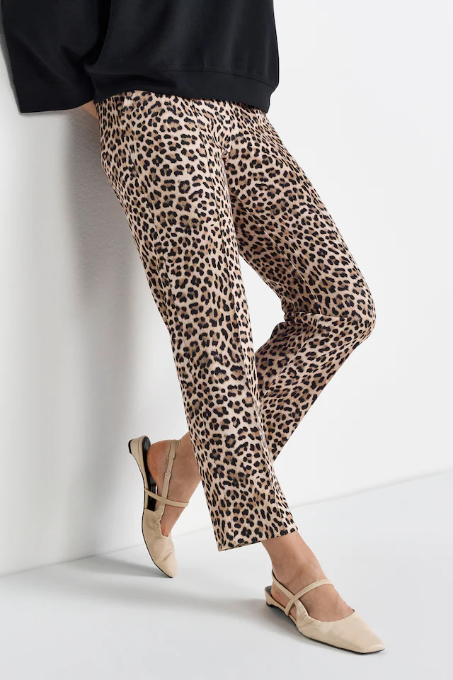 RICHROYAL Bundfaltenhose  mit Leo-Print