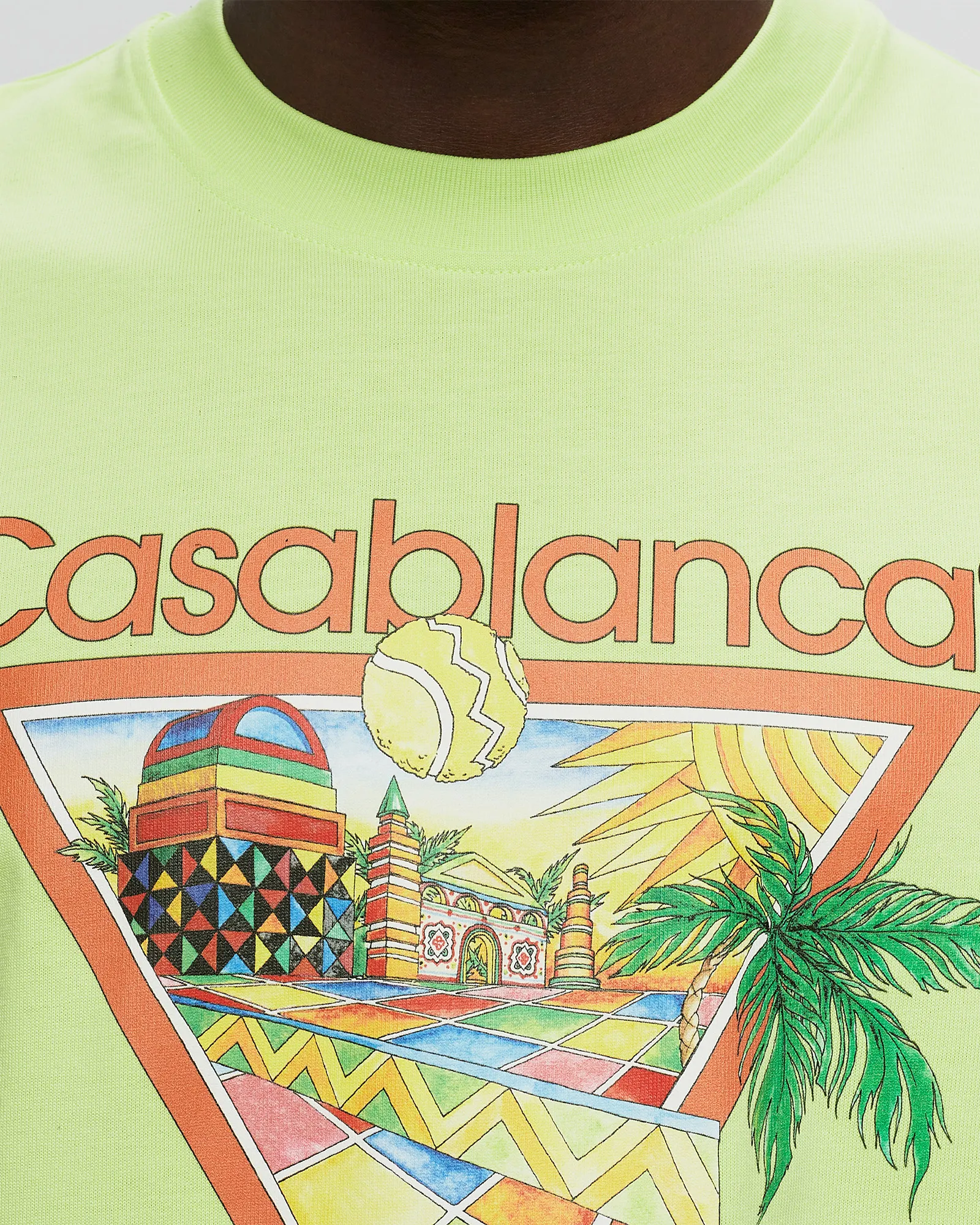 Camiseta estampada do Clube de Tênis Casablanca AFRO CUBISM
