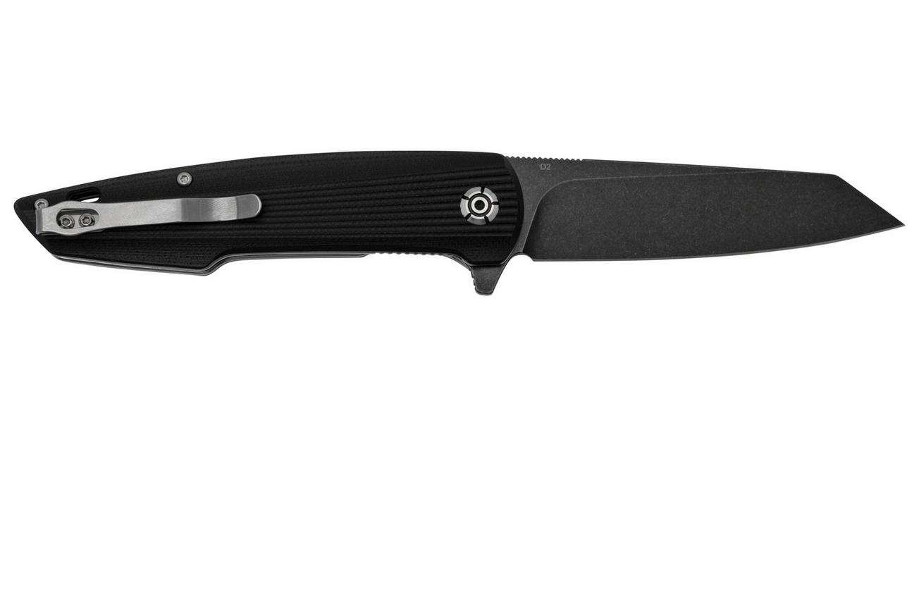 QSP Knife Phoenix QS108-C2, Blackwashed D2, Black G10, zakmes