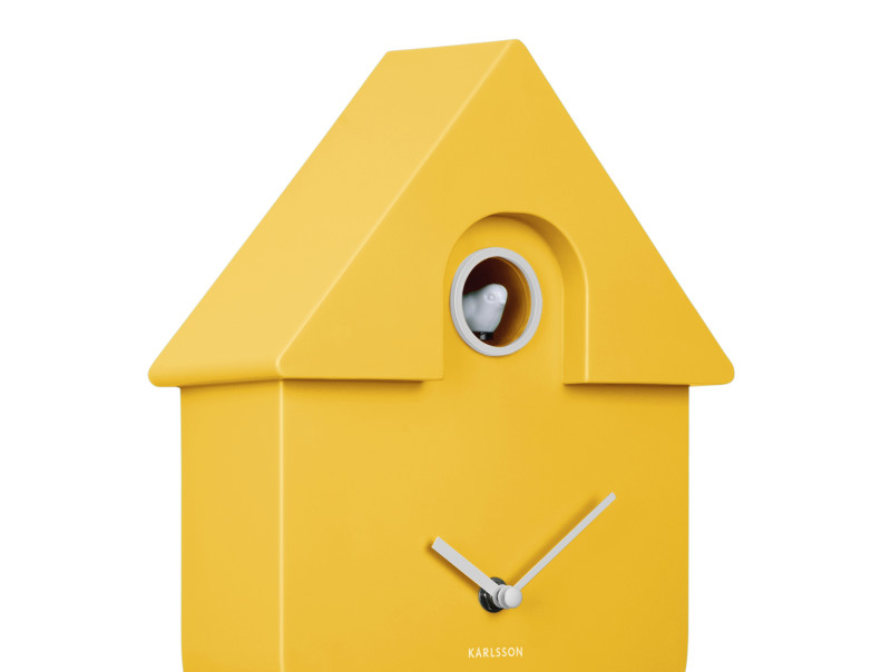 Wall Clock Modern Cuckoo KA5768TB Turquoise blue