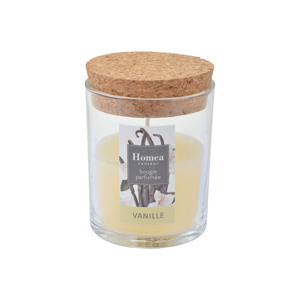Bougie parfumée bocal verre vanille 7x8.7cm