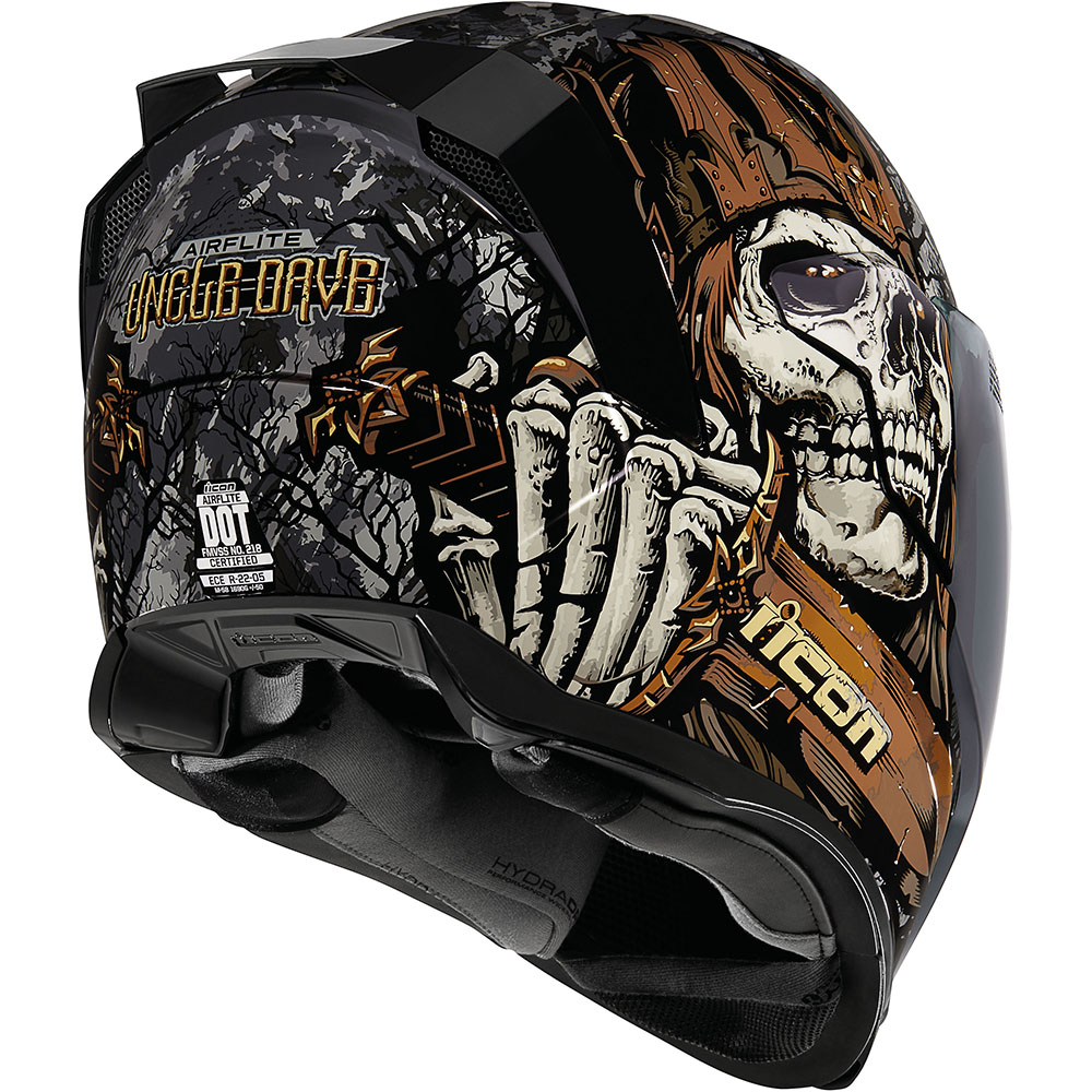 Icon - Casque Airflite Uncle Dave Noir / Marron / Blanc