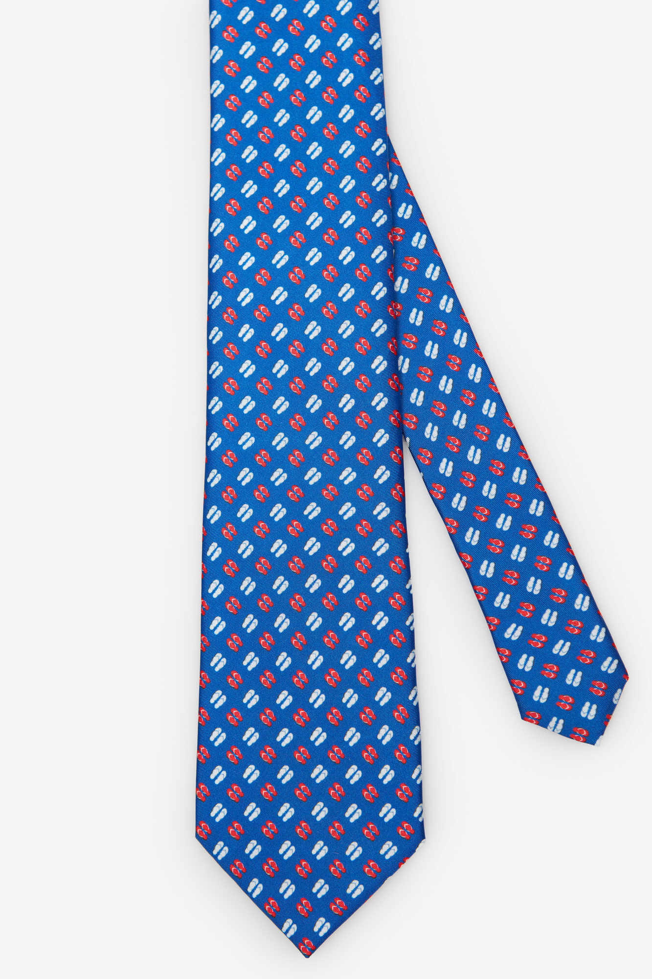 Gravata de seda estampada - Azul escuro