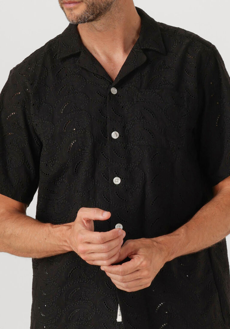 zwarte forét casual overhemd leo paisley shirt