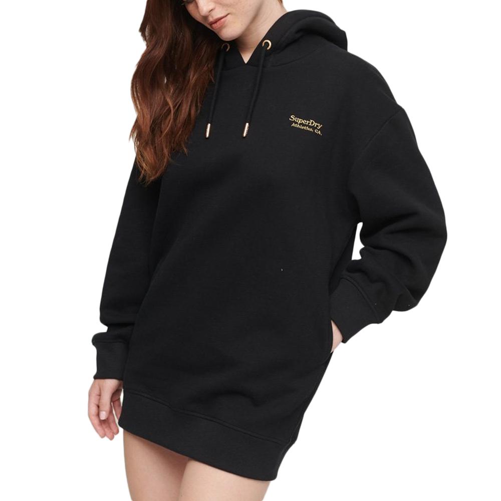 Superdry Robe Pull Noire Femme Superdry Essential Hooded