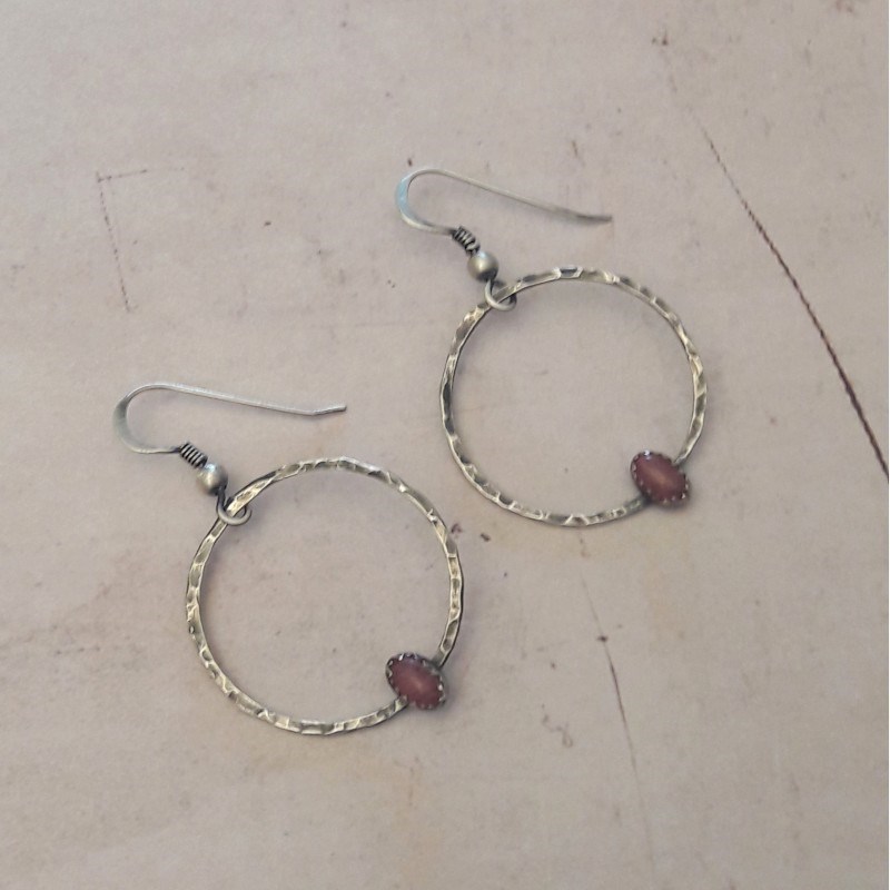 Créoles Axé Rhodonite Argent 925