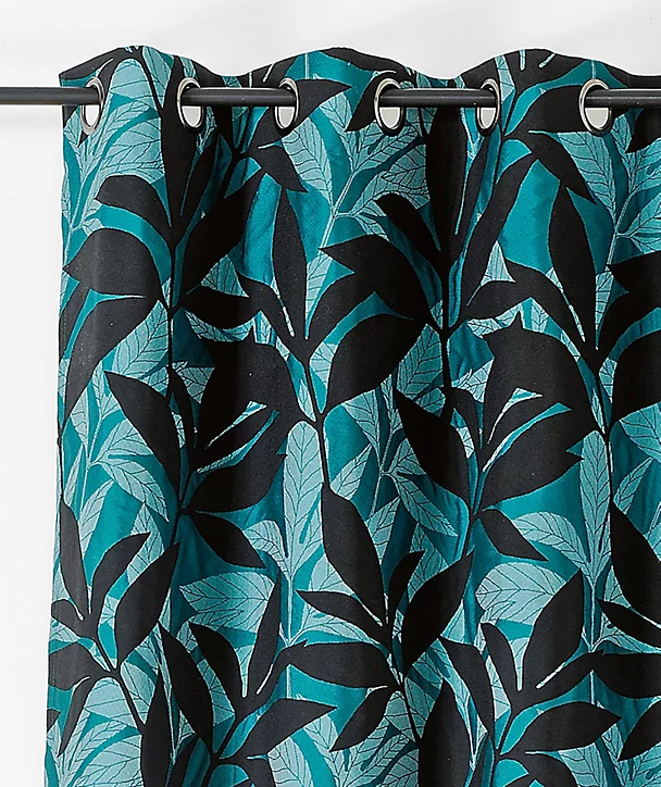 Rideau Korba bleu Linder l.140 x H.240 cm