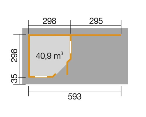 Lounge House weka Davos met vloer en lounge 646 x 338 cm antraciet