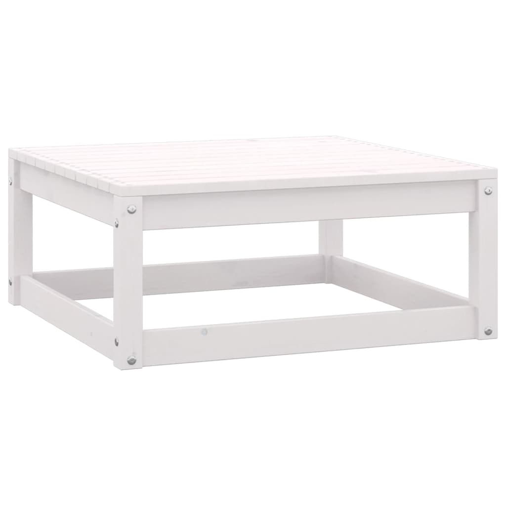Salon de jardin meuble d'extérieur ensemble de mobilier 5 pièces blanc bois de pin massif