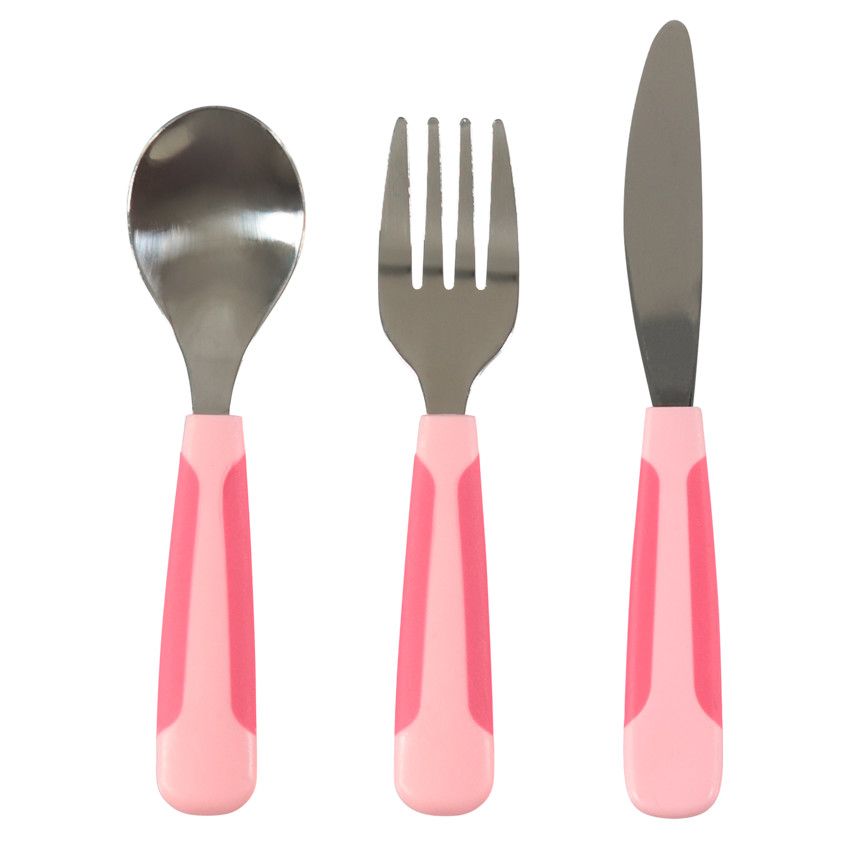 Couverts en métal Mix'N'Match 3 pièces - Rose - Ecru