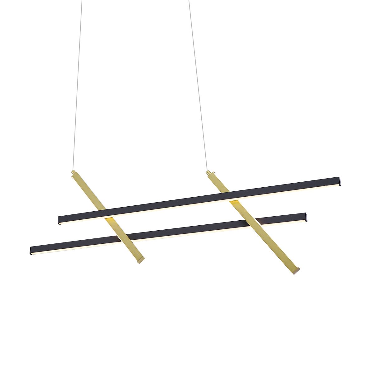 Design hanglamp H zwart met goud incl. LED 3-staps dimbaar- Joy