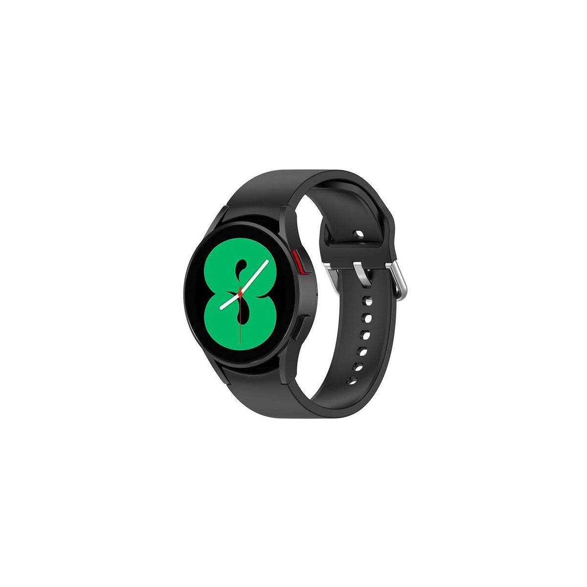 Silikonarmbånd Samsung Galaxy Watch 4 Sort med Sølvspenne