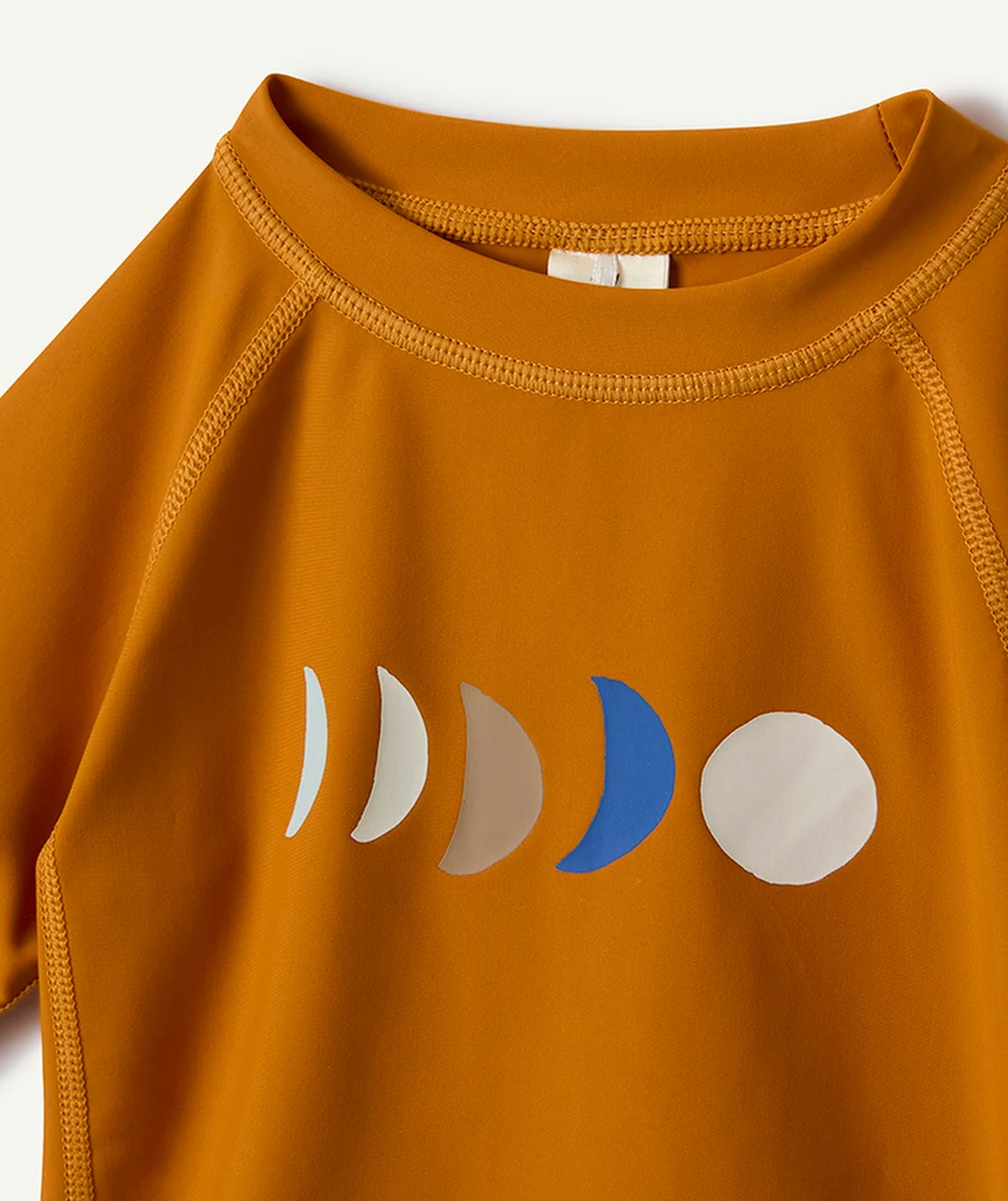 LASSIGT-SHIRT MANCHES COURTES BÉBÉ GARÇON ANTI-UV ORANGE MOTIF LUNES