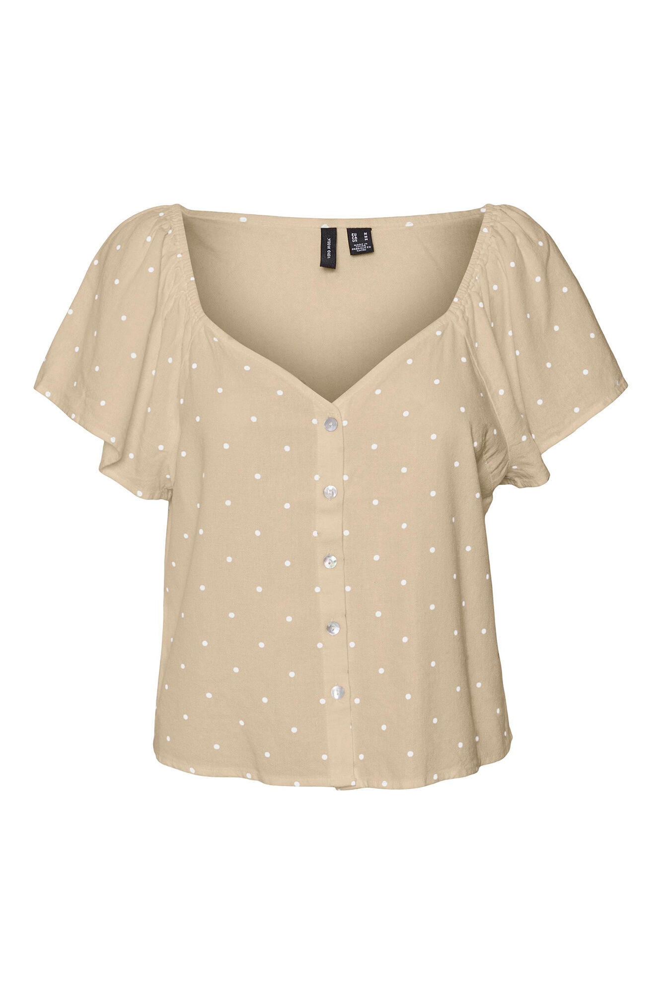 Blusa de linho com mangas 2/4 - Marrom