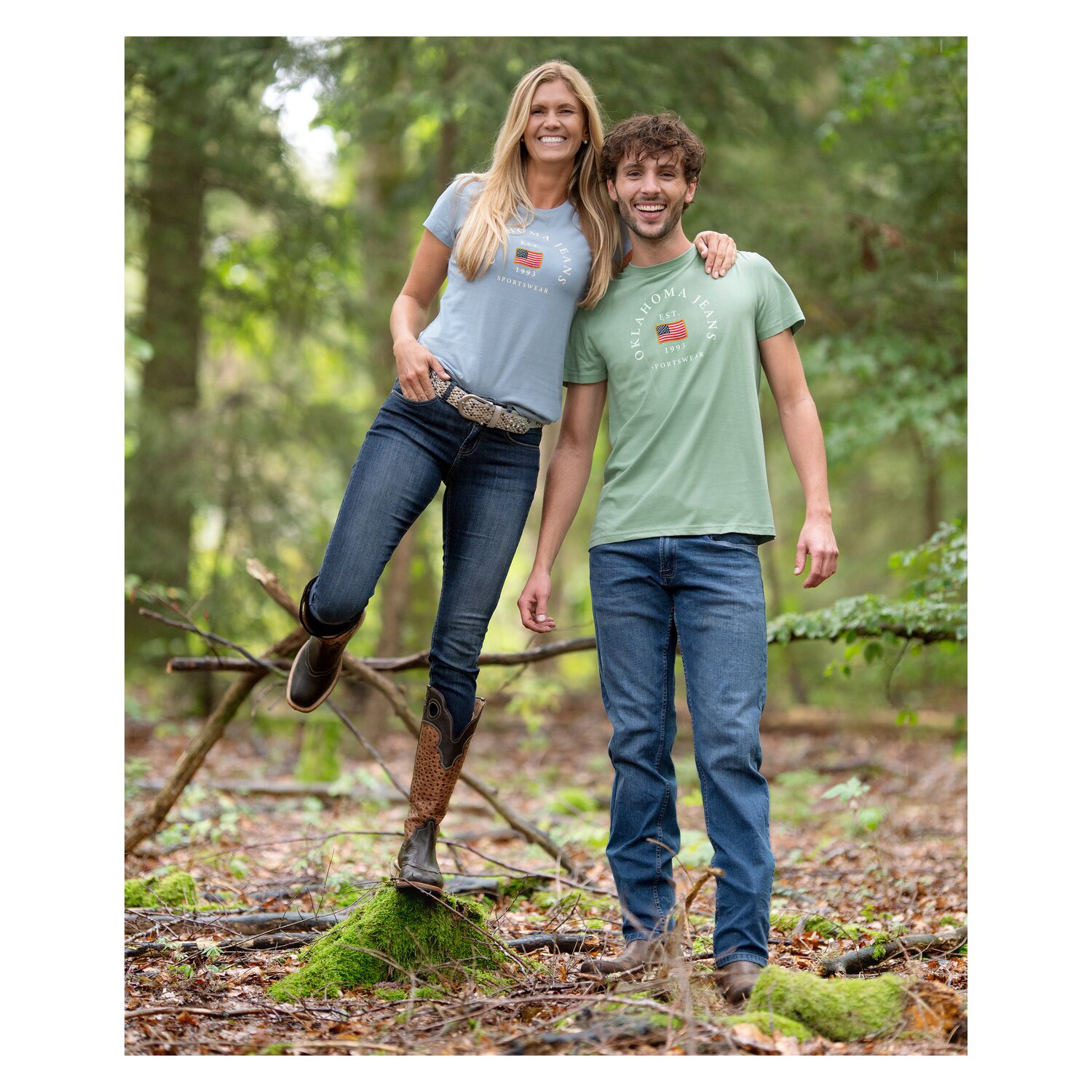 OKLAHOMA Jeans T-Shirt  - grani green