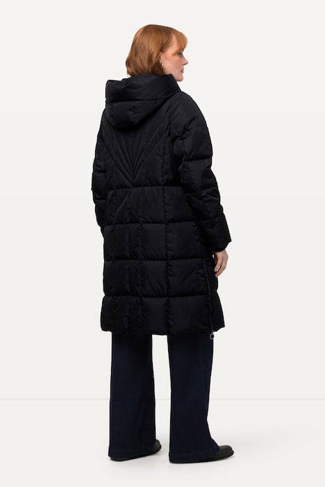Steppjacke, Metallic-Schimmer, Kapuze, 2-Wege-Zipper