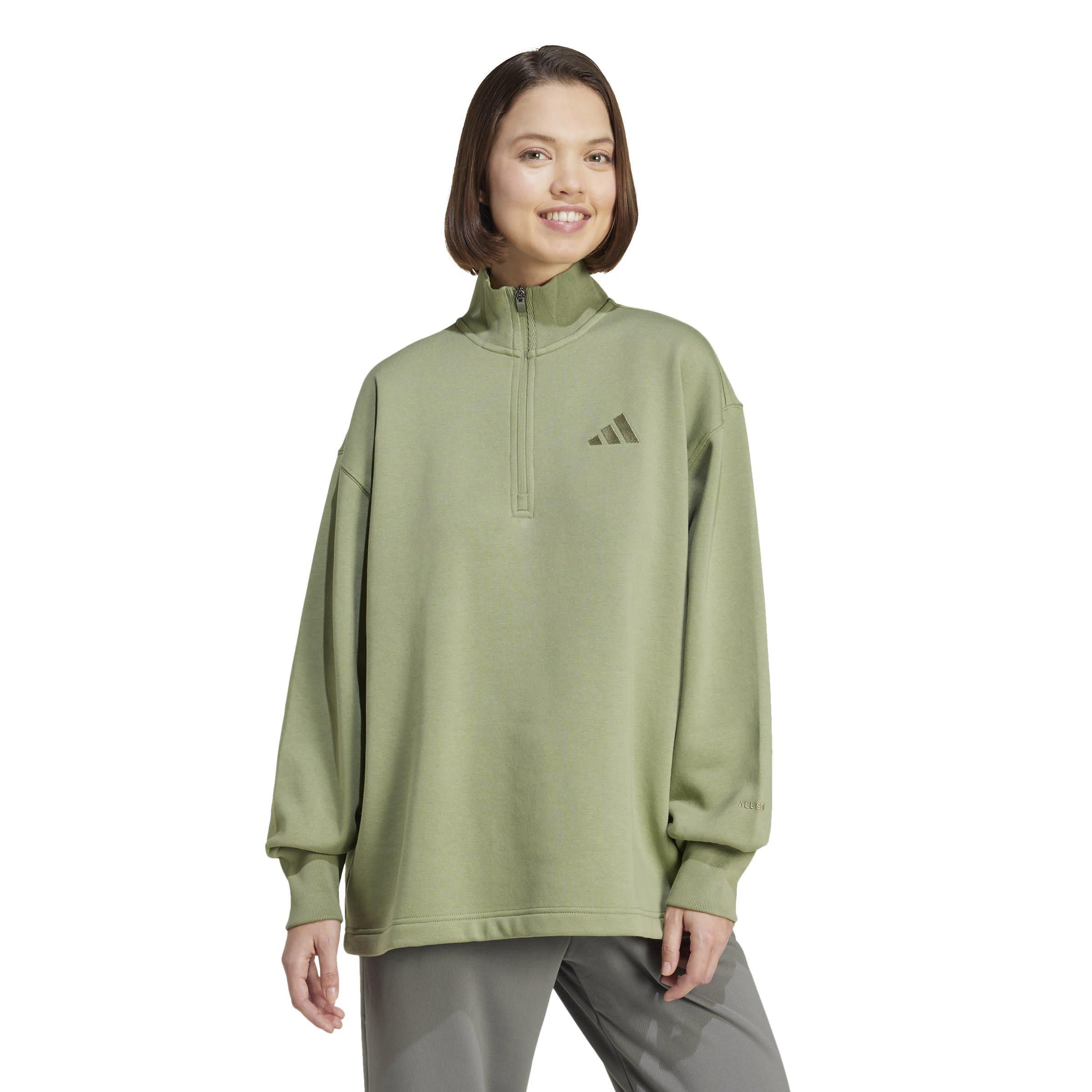 adidas All Szn Fleece Loose Quarter Zip Sweatshirt Womens