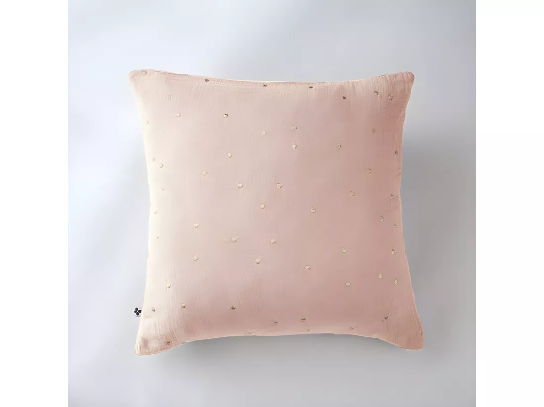 Taie d'oreiller Pois Doré Déco 