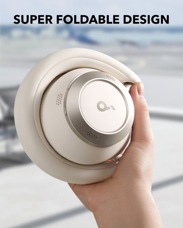 Soundcore Space One Pro trådløse around-ear høretelefoner (hvid)