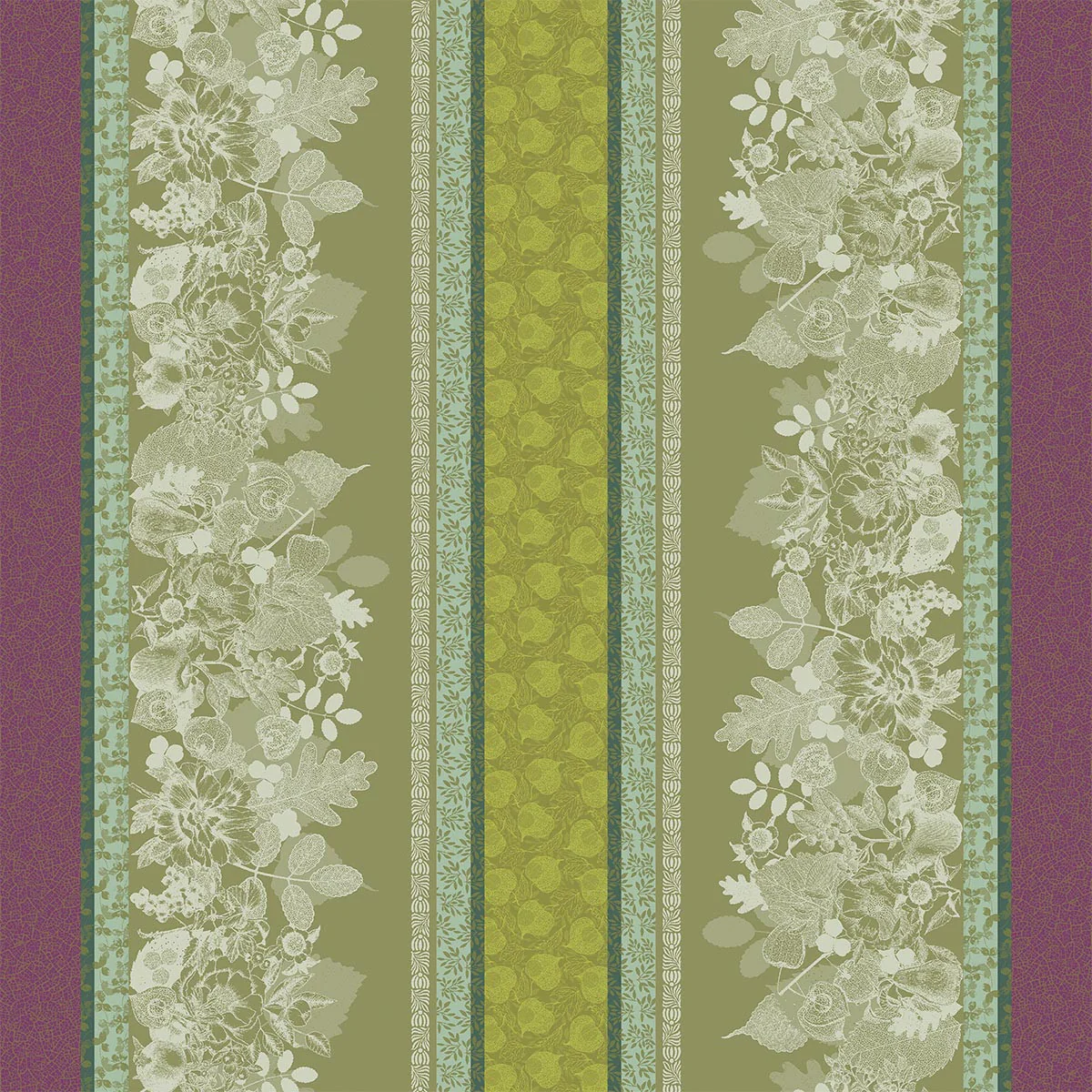 Nappe enduit imperméable pur coton vert 150X150 Garnier Thiebaut
