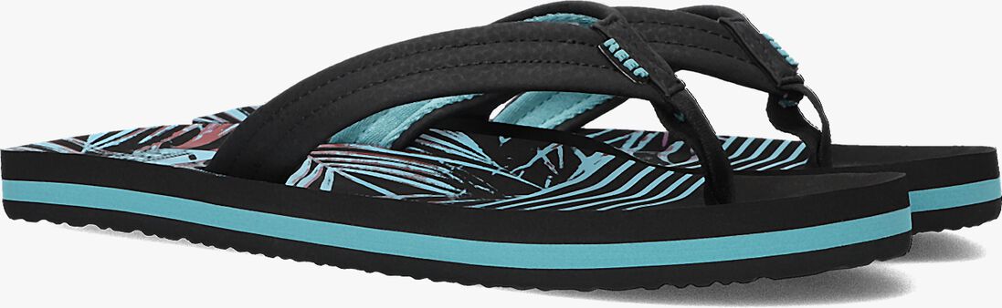 REEF zwarte reef teenslippers ahi