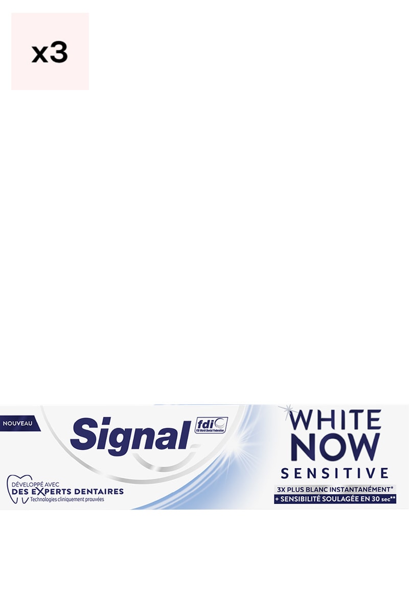 Dentifrices blanchissants pour dents sensibles - White Now Sensitive - 3 x 75 ml