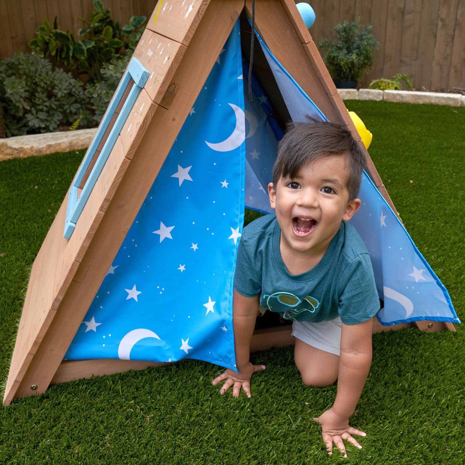 KidKraft Houten Speelhuis Tent met Klimwand
