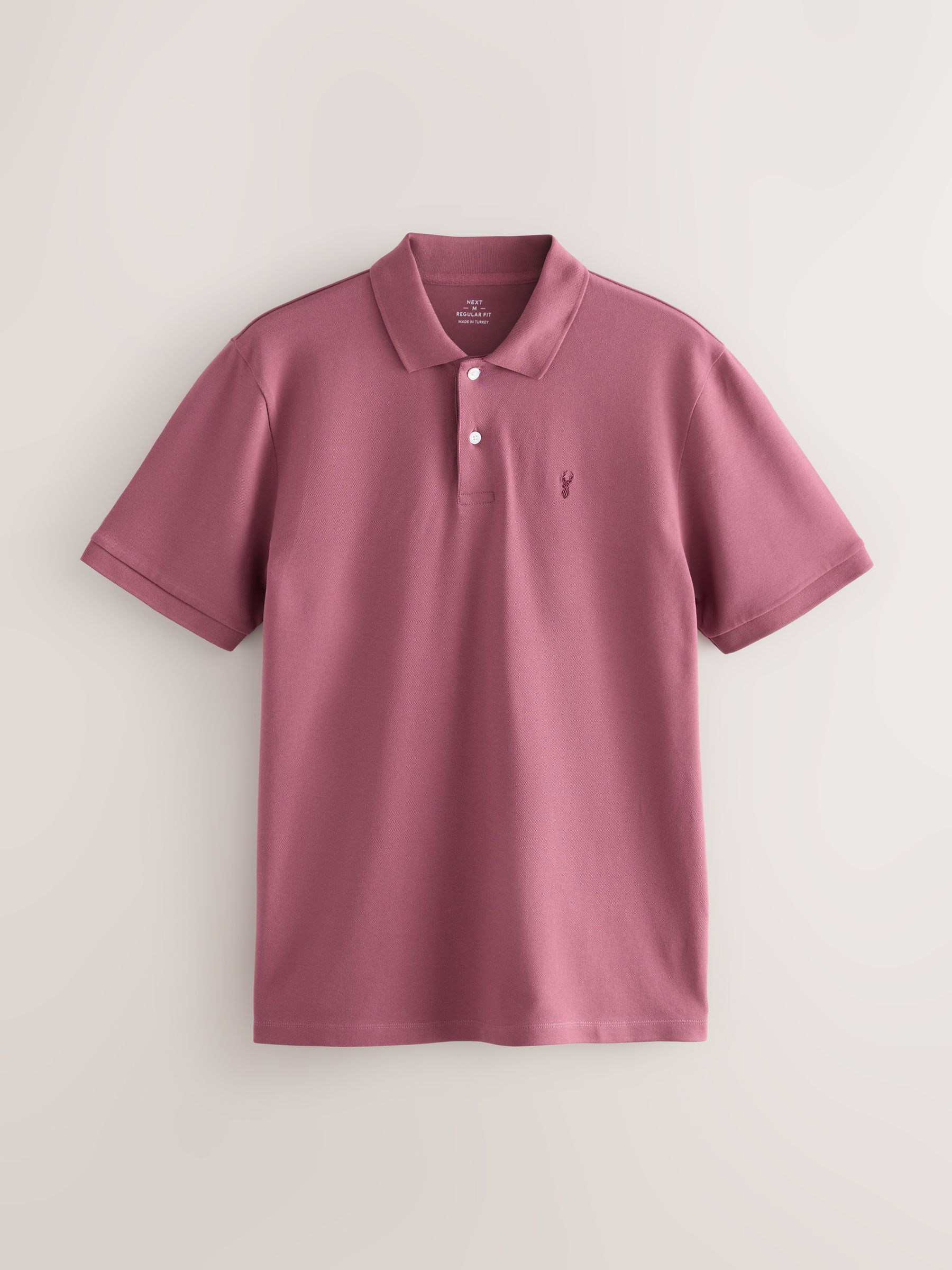 Damson roze - Normale Pasvorm - Long-Sleeve Pique Polo Shirt