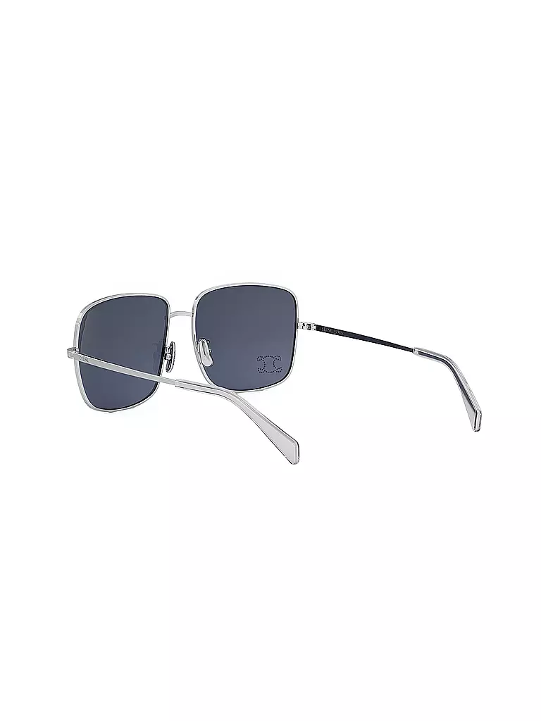 CELINE Rhinestone Triomphe silber eckige Sonnenbrille silber