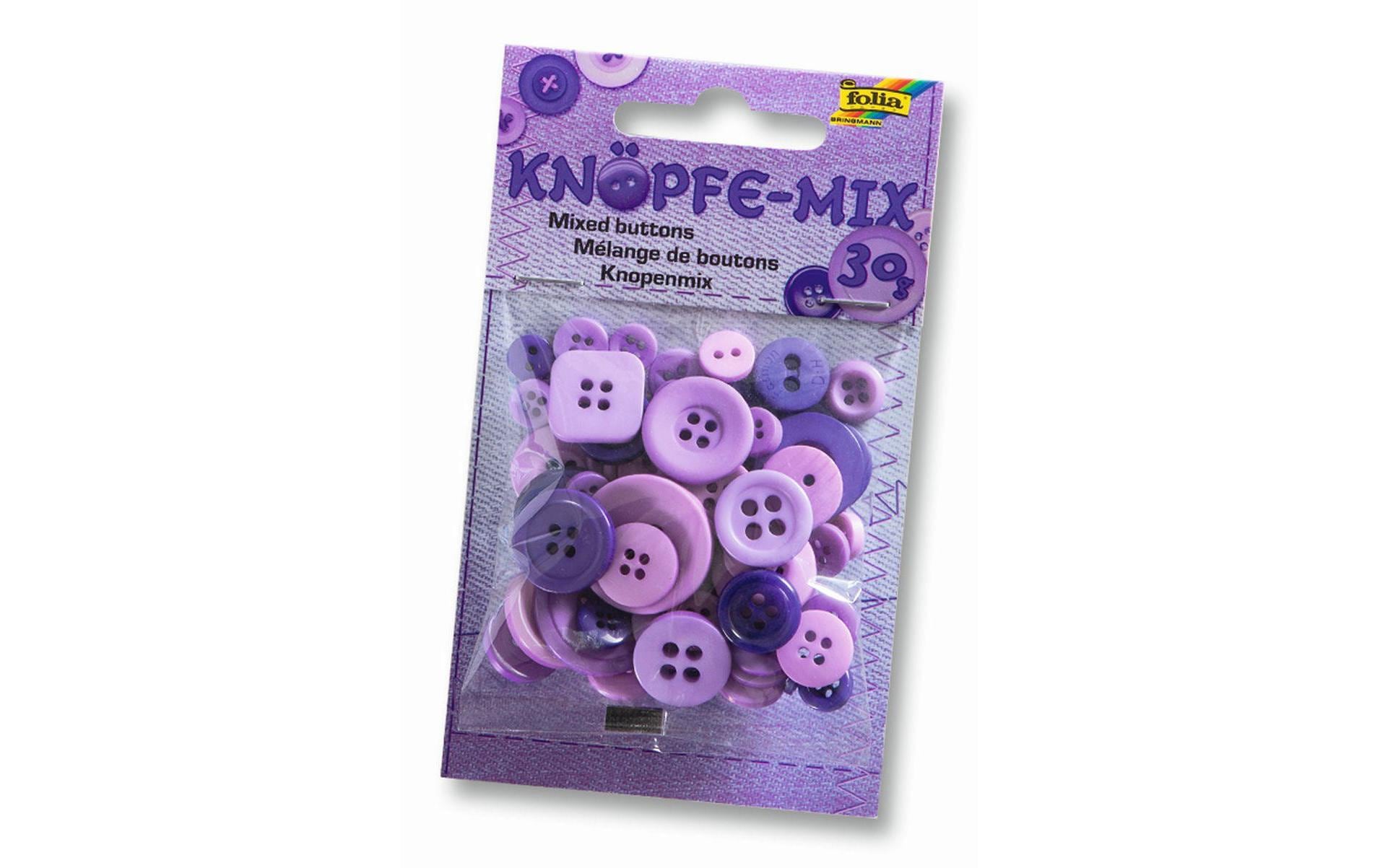 Knöpfe-Mix Ton in Ton, LilaGemischte Knöpfe-Packung
