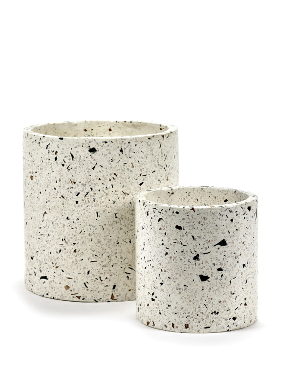 Serax Urban Jungle by Marie Michielssen bloempot terrazzo large Ø25 white