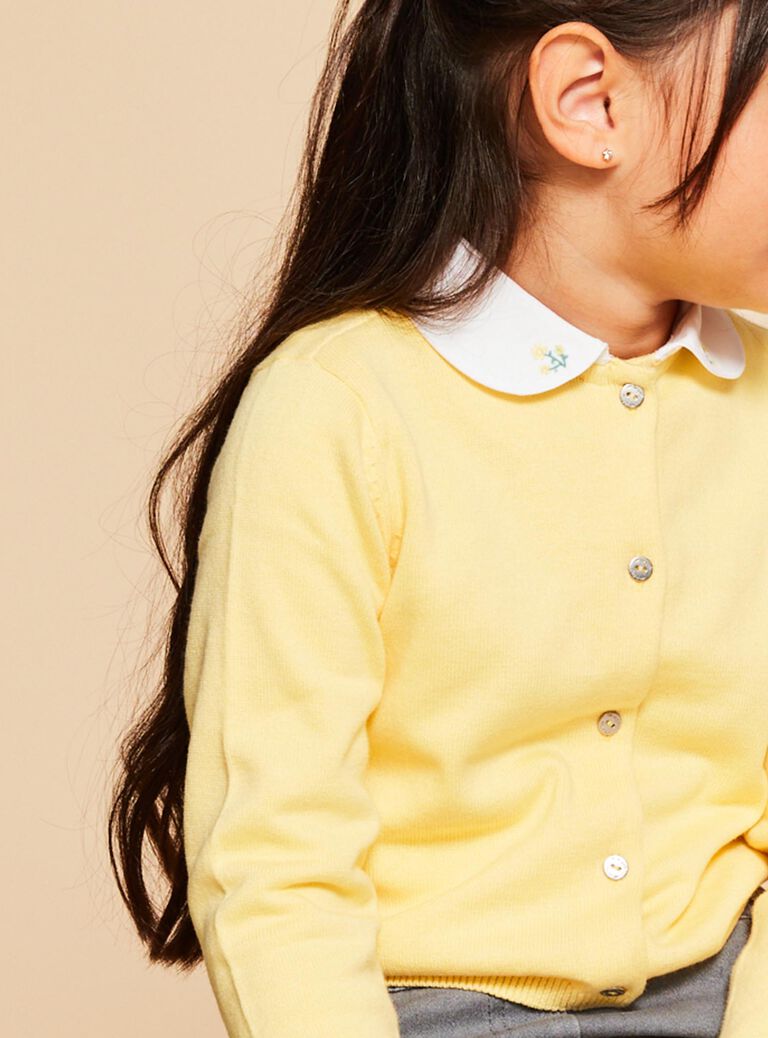 Cardigan jaune en coton