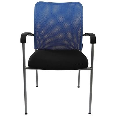 Chaise JULIA - avec accoudoirs - assise noire et dossier bleu