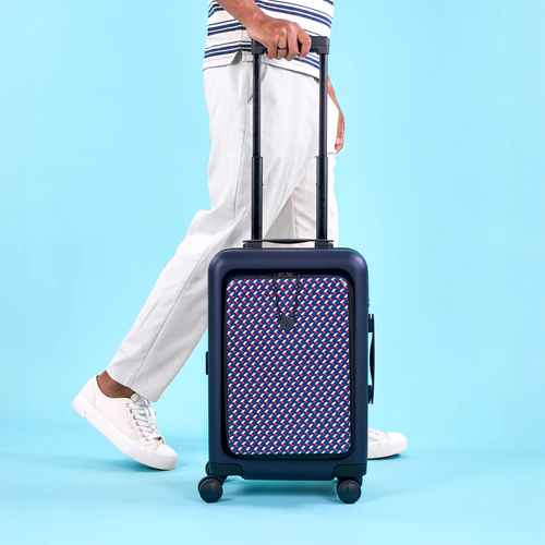 Valise rigide 4 roues CDG Pochette TLS bleu marine