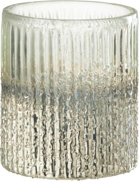 J-Line waxinelichthouder Aila zilver D 10 H 12,5 cm