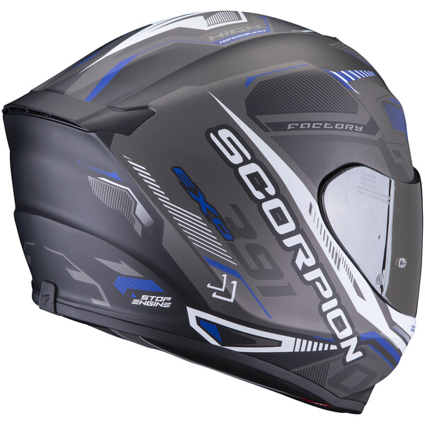 Scorpion - Casque Exo-391 Haut Noir Mat / Bleu