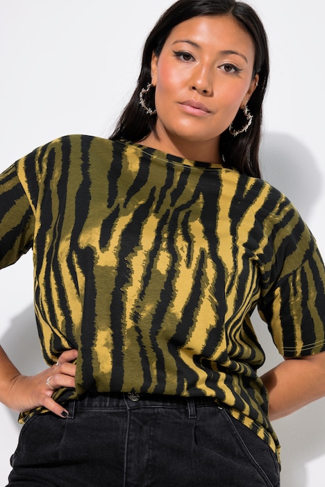 T-Shirt, oversized, Batik-Streifen