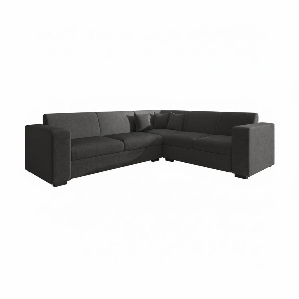 Santana - Hoekbank 4-zits - Velvet grijs - Rechts - 270x23x78 cm