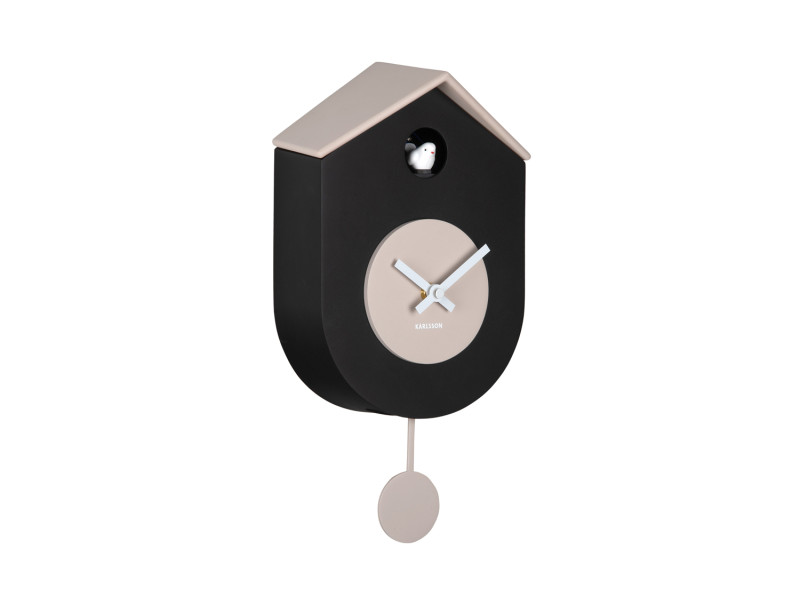 Wall Clock Grato Cuckoo KA6026BK Black & warm grey