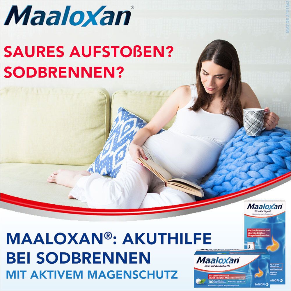 MAALOXAN®  Kautabletten bei Sodbrennen mit Magenschmerzen