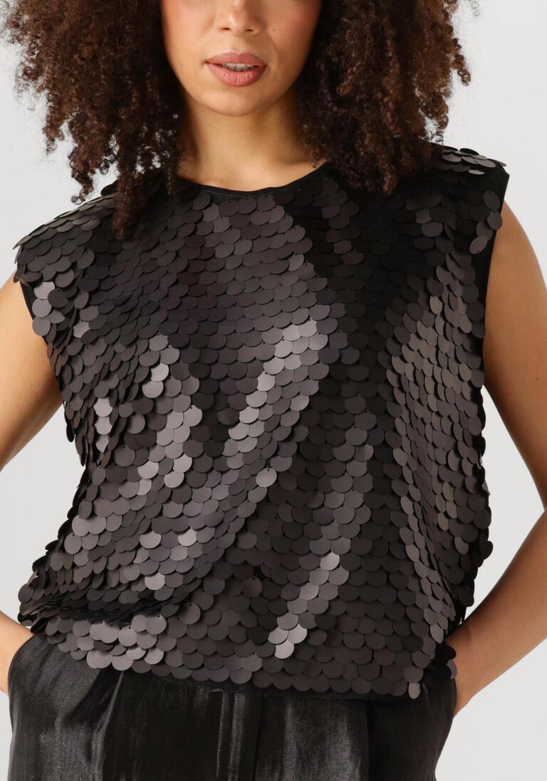 zwarte co'couture top maxi cc sequin bo blouse