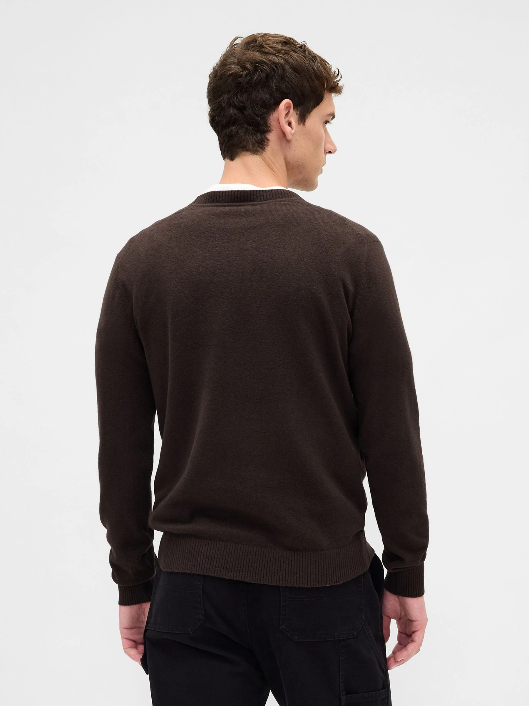 Bruin - Gap CashSoft trui met ronde hals