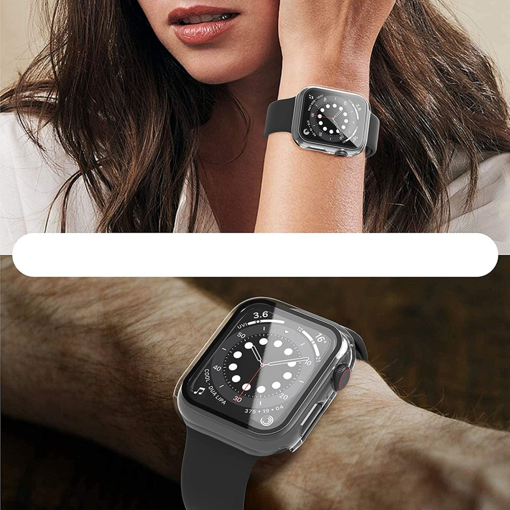 (2er Set) Apple Watch 7 (45 mm) Hardcase Bumper   Schutzglas - Transparent