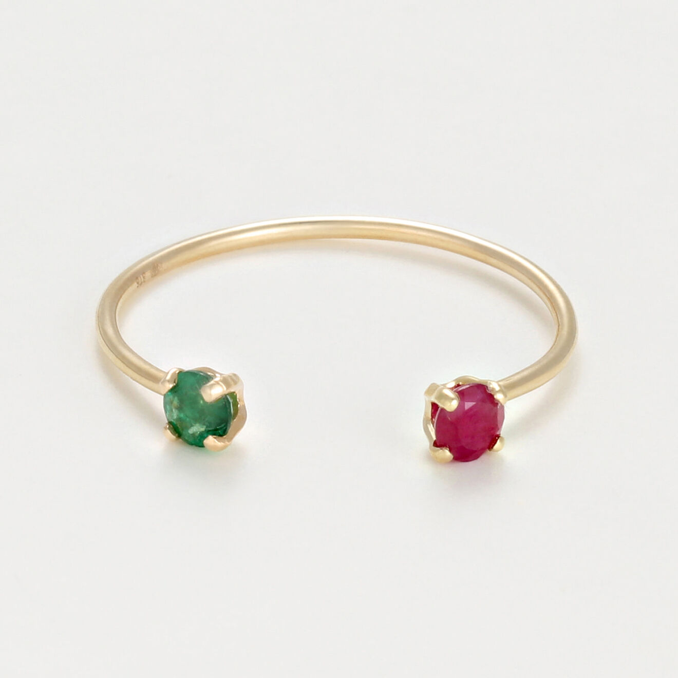 L'Or by Diamanta Bague Ilona Emeraude or jaune