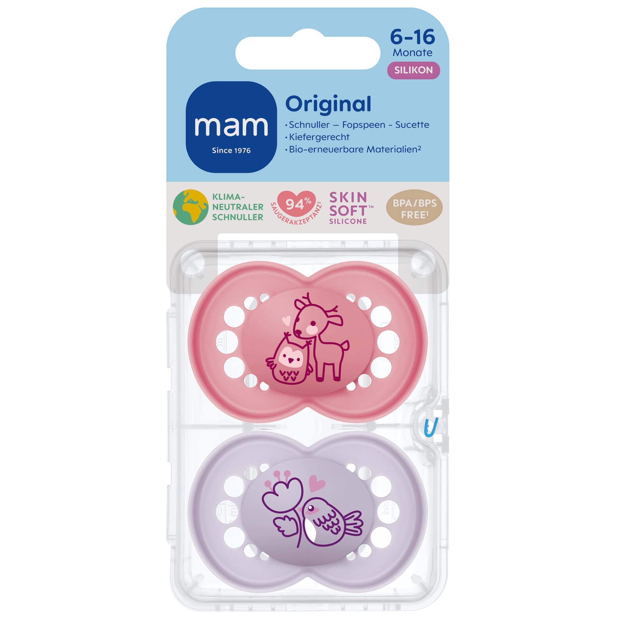 MAM Fopspeen Original 6-16 maanden roze